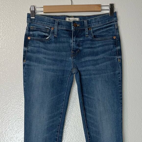 Madewell 8" Mid Rise Skinny Jeans in Ames Wash Medium Blue women's size 27 - Picture 7 of 15